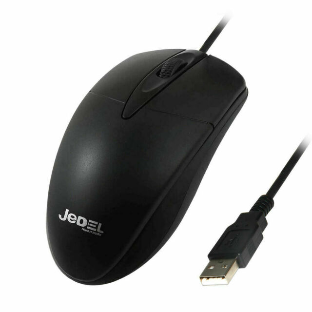 Jedel CP72 Wired Optical Mouse, 1000 DPI, USB, Black
